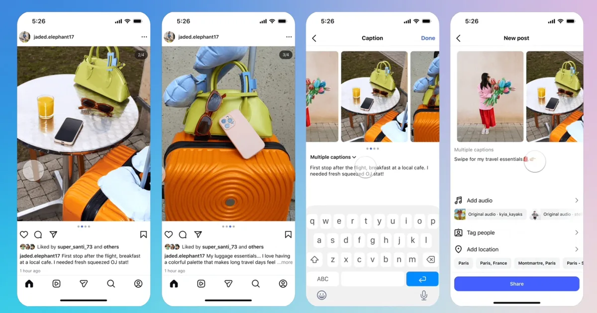 Your Instagram photo dumps just got a caption for every single slide